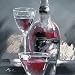 Yosemite Home Decor 24 by 24-Inch Wine and 2 Glasses 2 Hand Painted Contemporary Artwork, Cuisine Still Life
