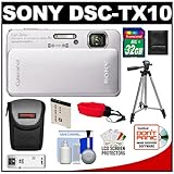 Sony Cyber-Shot DSC-TX10 Shock & Waterproof Digital Camera (Silver) with 32 ....