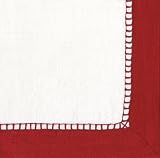 Caspari Set of Two Linen Red Paper Cocktail Napkins packages, 20 per package