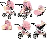 Tako Jumper in limited edition pink - full travel system - foldable 3 in 1 pram & pushchair and matching car seat