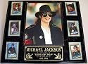 XL MICHAEL JACKSON PHOTO PLAQUE w/6 VINTAGE TOPPS CARDS