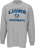 Detroit Lions -Grey- Stacked Helmet Long Sleeve T-Shirt