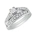 10K White Gold Diamond Engagement Bridal Ring Set 1/4ct tw