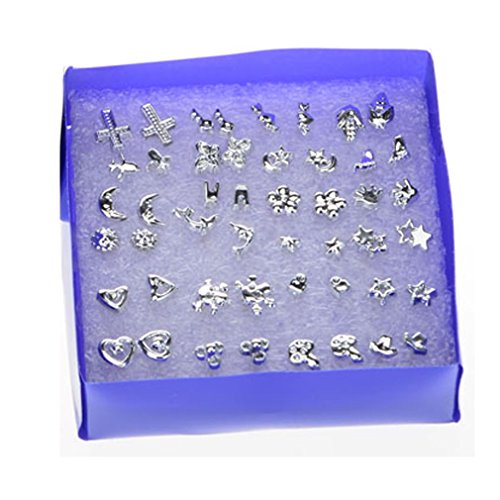 ImixlotÂ® 24Pairs Bulk Chic Tiny Silver Mixed Style Earrings Stud Pin