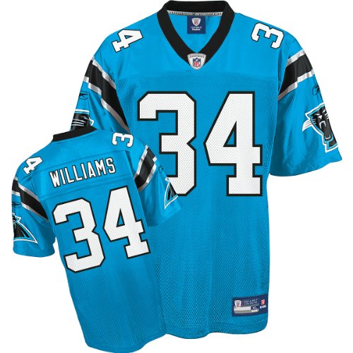 DeAngelo Williams Jersey: Reebok Blue Replica #34 Carolina Panthers Jersey - X-Large