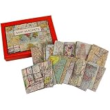 Vintage World maps 24 piece set Cavallini Boxed Magnets Set