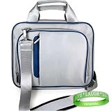 Apple MacBook Pro MC374LL/A, MC516LL/A, MC375LL/A AND Apple MacBook Air MC234LL/A, or MC233LL/A 13.3-Inch **Sliver & Blue** Laptop Carrying Case with Shoulder Strap & Organization Pockets + VG *LIVE*LAUGH*LOVE* Wrist Band