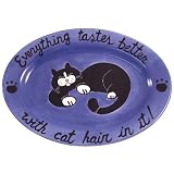 Our Name Is Mud Blue Everything Tastes Better with Cat Hair Serving Platter