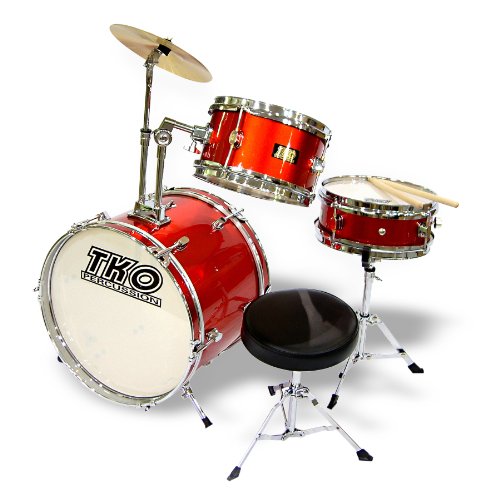 TKO 3-piece Junior Child/Kid's Drum Set - Wine Red