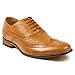 UVS2 Men's Rust Brown Wing Tip Perforated Lace Up Oxford Dress Shoes