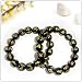 Tibetan Om Mani Padme Hum Obsidian and Gold Bead Stretch Bracelet Yoga Healing Protection Blessed Power Wealth Success