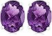 Sterling Silver 8x6mm Oval Amethyst Earrings title=