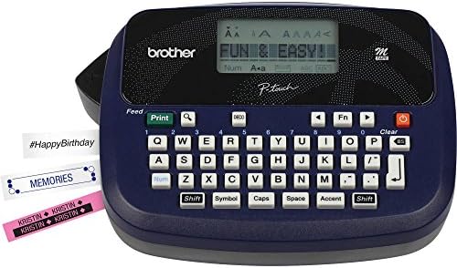 QWERTY Typewriter-Style, Auto Power-Off Feature Labeler with Two Starter Tapes and Convenient Storage, Black