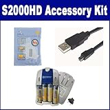Fujifilm FinePix S2000HD Digital Camera Accessory Kit includes: KSD2GB Memo ....