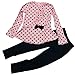 Asherangel Baby Girl Cute 2pcs Set Children Clothes Suit Top and Pants (Age(7T), Pink Dot)