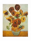 Sunflowers - Artist: Vincent Van Gogh - Art Print on Canvas - Image Size: 19.75 by 25.00 inches Art Print on Canvas