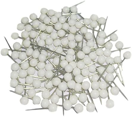 Timfany Pushpins Map Tacks,1/8-Inch Head,5/16-Inch Shank,Box of 100 (White)
