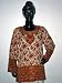 Womens Top Crepe Full Sleeve Kurti/ Blouse/boho/yoga Top L