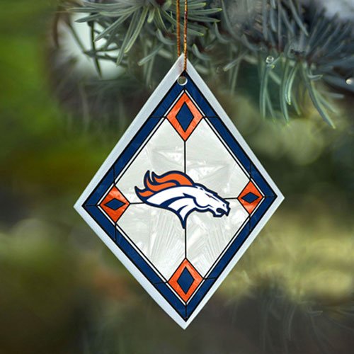 NFL Denver Broncos Art Glass Ornament
