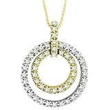 14K Two Tone Gold 1/4 ct. Diamond Circle of Life Pendant with Chain
