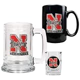 Nebraska Cornhuskers NCAA 15oz Tankard, 15oz Ceramic Mug & 2oz Shot Glass Set - Primary Logo