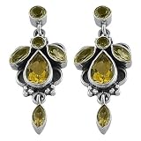 Ravishing 4.5 Ct. Citrine 925 Sterling Silver Dangle Earrings