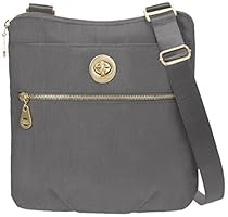 Baggallini Hanover Travel Crossbody Bag Gold Hardware, Charcoal, One Size
