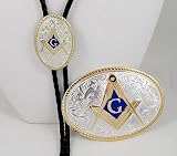 Thumbnail image for Sterling Silver /Gold Plated Blue Enamel Masonic Bolo Tie…