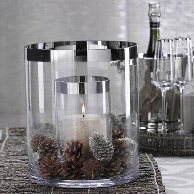 Holiday Sophisticates Glass Hurricane