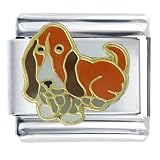 Basset Hound Dog Animal Italian Charms Bracelet Link