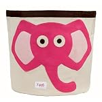 3 Sprouts Organic Storage Bin, Pink Elephant