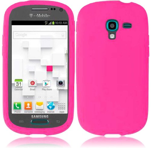 For Samsung Galaxy Exhibit T599 Silicone Jelly Skin Cover Case Hot Pink Accessory