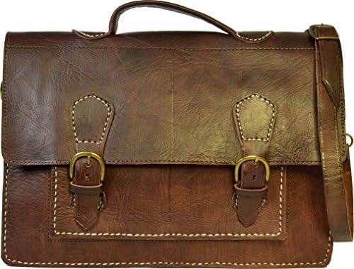Gusti Genuine Leather Messenger Business Briefcase Shoulder Satchel Vintage College University Laptop Bag Unisex B10