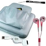 Classy Slim Silver Gray Hard Nylon Carrying Cube Cover Case with Pocket for Apple iPad WiFi / 3G 16GB 32GB 64GB + Includes a 4-inch eBigValue