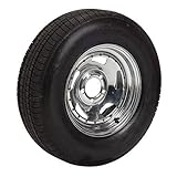 IMAGE OF Carlisle Radial Trail Trailer Tires Chrome Directional Rims 5 Lugs 215/75R x 14