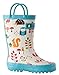 OAKI Toddler Rain Boots – Lightweight Waterproof Rubber Boots for Kids with Easy-On Handles – Durable Kids Outdoor Footwear, Forest Animals, 7T Toddler