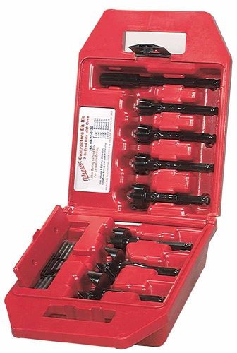 Milwaukee 49-22-0130 Contractor's Kit 7 Bit 1-Inch to 2-9/16-Inch Selfeed Drill Bit Assortment with 5-1/2-Inch Extension and Plastic Carrying Case