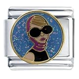 Pugster Actress Audrey Hepburn Enamel Italian Charm