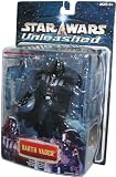 Star Wars Year 2002 Unleashed Series 6-1/2 Inch Tall Action Figure - Darth Vader with Red Lightsaber and Diorama Base Plus Exclusive Star Wars Trading Card