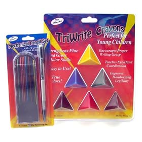 The Classics Crayon and Colored Pencil Artist Bundle, Six Triangular Grippable Crayons and Mechanical Pencil with Twelve Colored Leads, Assorted (TPG-299)