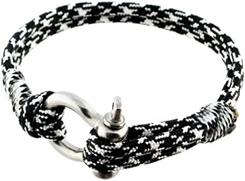 Double Whipped Black And White Camo Shackle Bracelet