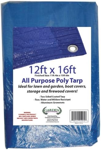 Garden Odyssey TARP1216 All Purpose Tarp, Blue, 12 x 16