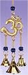 Brass Bell Om Chime w/Glass Beads-#BS362