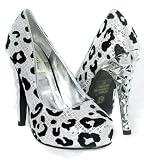Silver Black Leopard Sequin Stiletto Pump