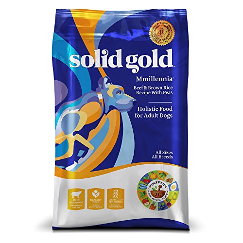 Solid Gold MMillennia Holistic Dry Dog Food, Beef & Brown Rice with Peas, Moderately Active Adult Dogs, All Sizes, 4lb Bag