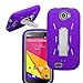 New Frontier (Tm) Heavy Duty Kickstand Case for BLU Studio 5.0 K / 5.0 E, with a Screen Protector, (HVD Purple)