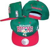 Milwaukee Bucks Green/Red Two Tone Plastic Snapback Adjustable Plastic Snap Back Hat / Cap