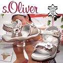 s.OLIVER KIDS , Mädchen Sandalen, 2-Klett, Blümchen, rosa-gold metallic