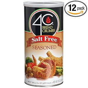 4C Salt Free Seasoned Bread Crumbs, 15-Ounce Canisters (Pack of 12) by 4C