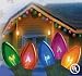 Set of 25 Transparent Multi-Color C7 Christmas Lights - Green Wire